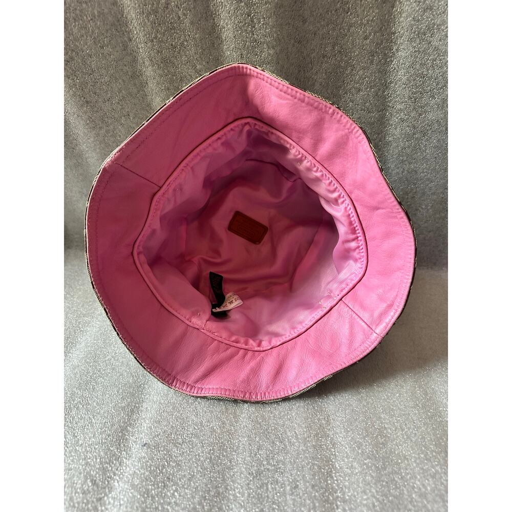 Coach Y2K Signature C Bucket Hat Khaki Patchwork Belt Pink S/D Spring 2004 Rare - Picture 4 of 8